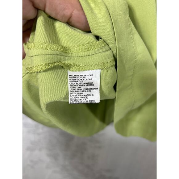 Tommy Bahama Button Up 4XB Sage Green Solid 100% Silk Short Sleeve Wood Button - Picture 8 of 11